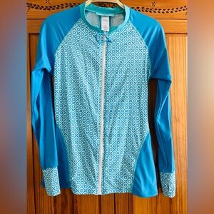 Women’s Beach House rash guard long sleeve too full zip up jacket cover up XS